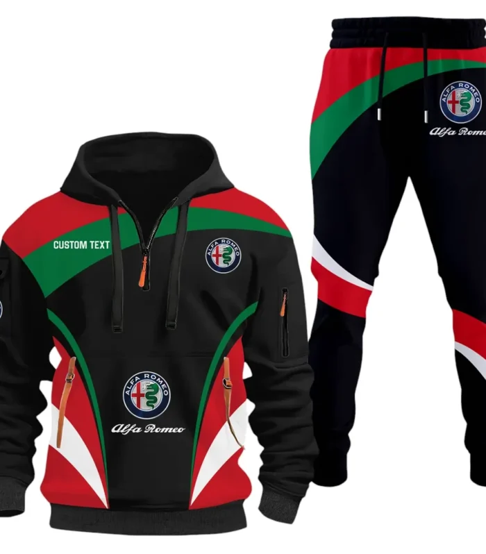 Sport Sedan Hoodie Half Zip x Sweatpants Set, All-Season Car Enthusiast Tracksuit CAR514100925100