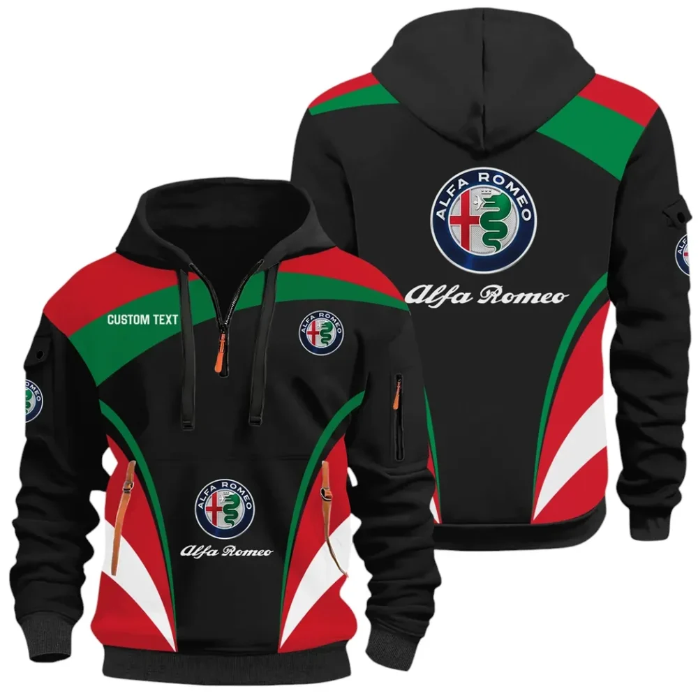 Sport Sedan Hoodie Half Zip 3D Print, Sporty & Casual Everyday Wear Hoodie CAR514100925100