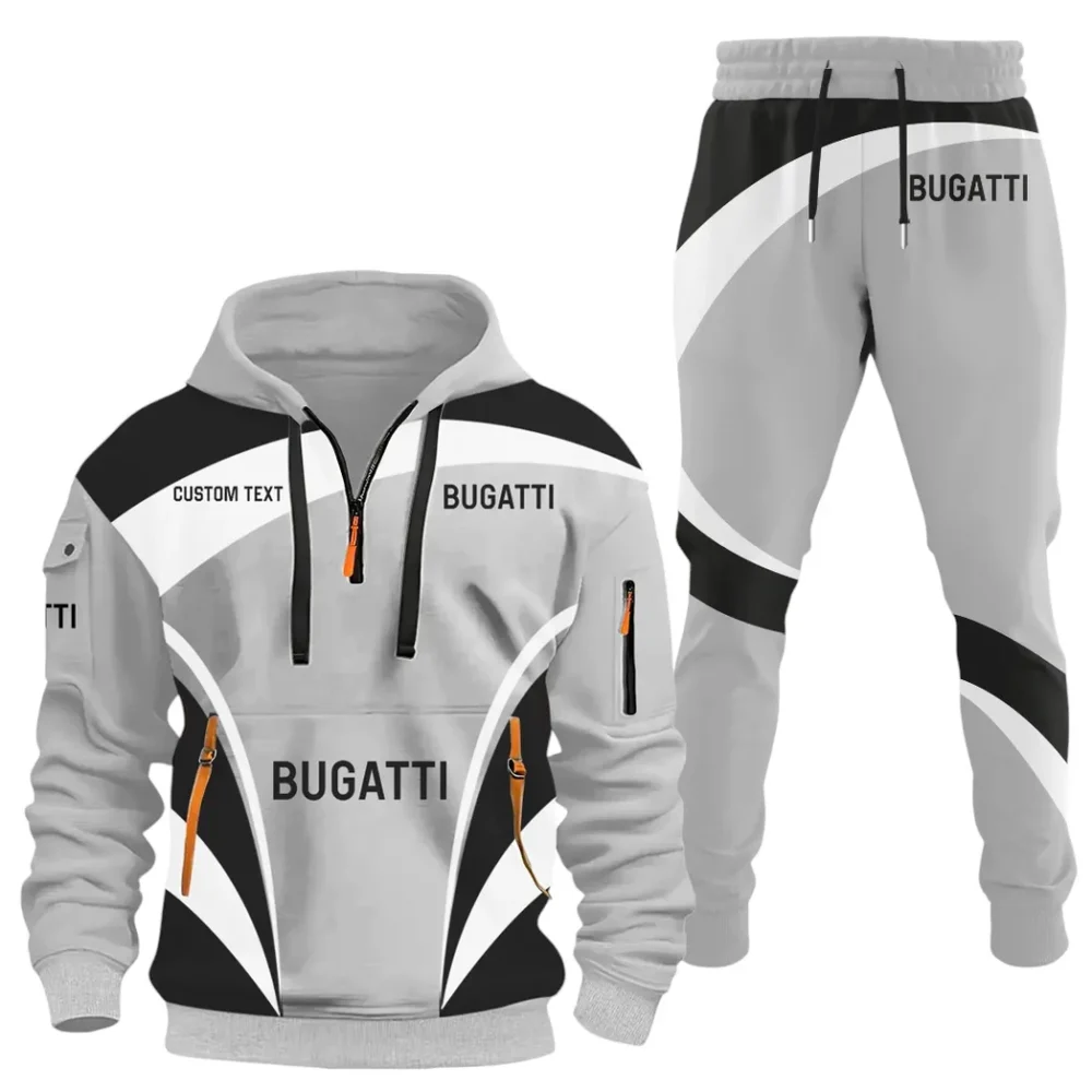 Hypercar Hoodie Half Zip x Sweatpants Set, Custom Ride-Ready Tracksuit CAR514100925101