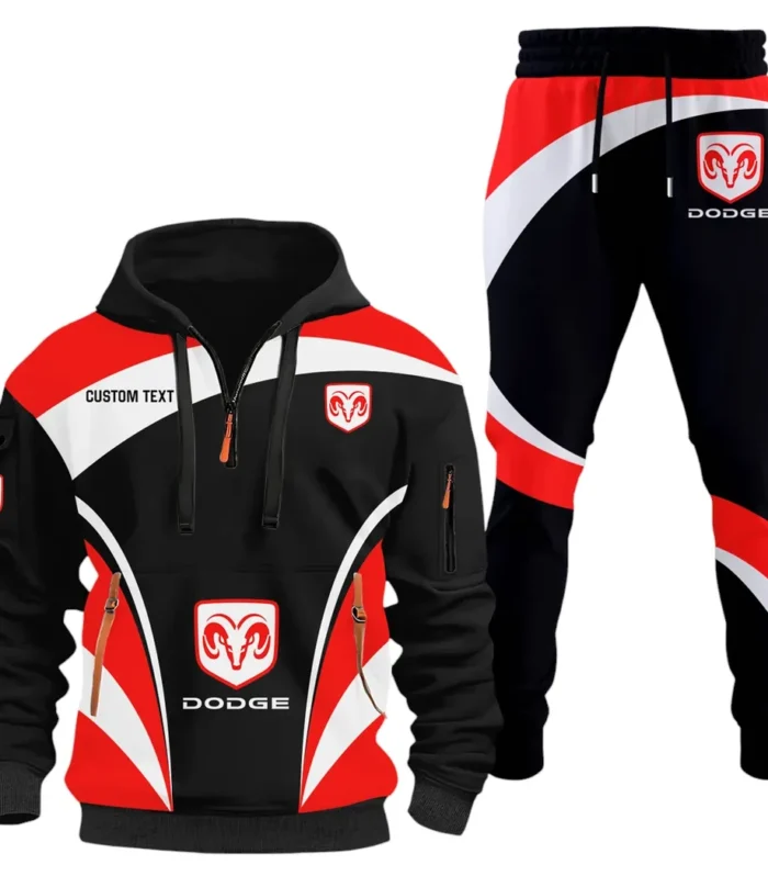 Power Car Hoodie Half Zip x Sweatpants Set, 3D Printed Driver's Outfit CAR514100925107