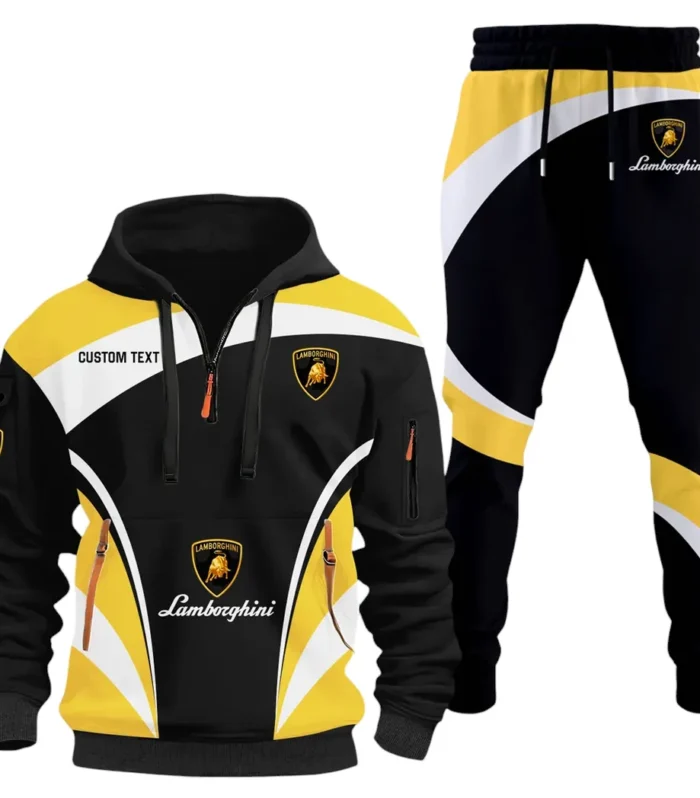 Supercar Hoodie Half Zip x Sweatpants Set, All-Season Car Enthusiast Tracksuit CAR514100925109