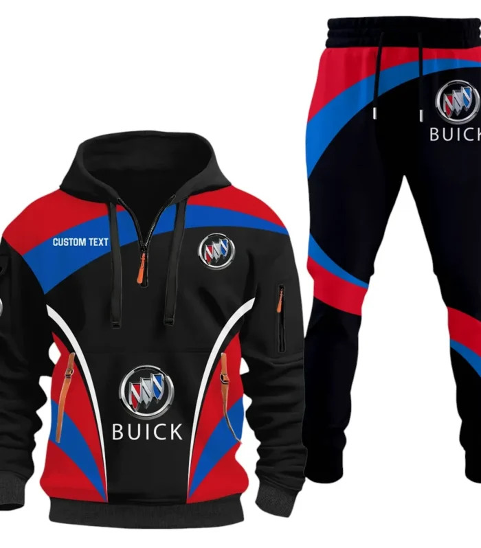 Comfort-Oriented Car Hoodie Half Zip x Sweatpants Set, Ride-Inspired Half-Zip Hoodie Set CAR514100925110