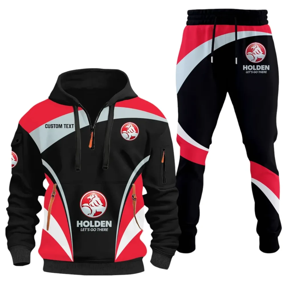 Classic Auto Hoodie Half Zip x Sweatpants Set, All-Season Car Enthusiast Tracksuit CAR514100925116