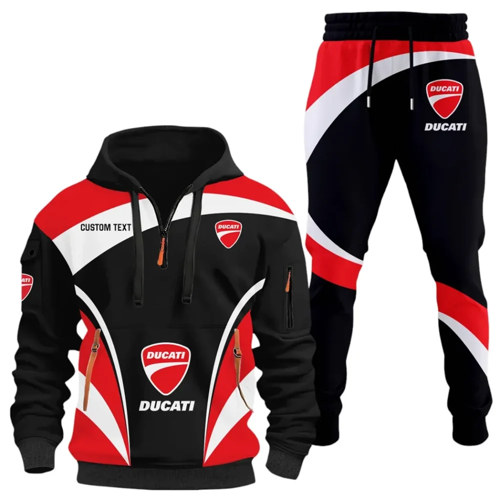 Racing Motor Hoodie Half Zip x Sweatpants Set, Gearhead Half-Zip Hoodie Combo CAR514100925121