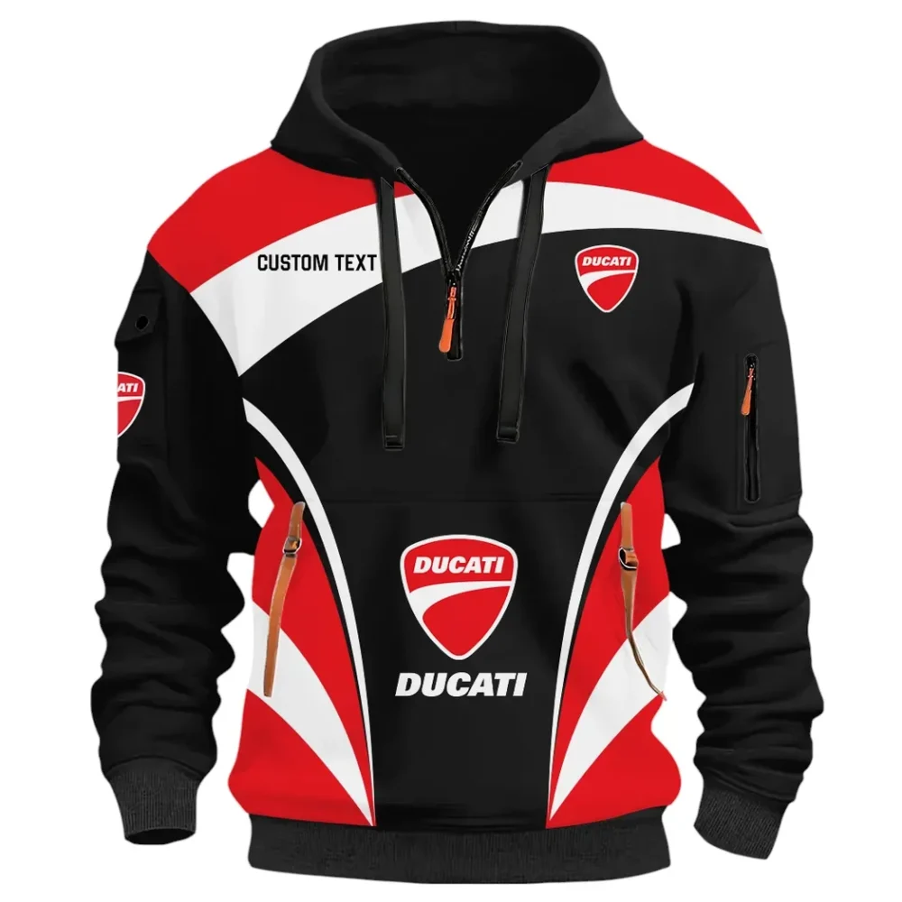 Racing Motor Hoodie Half Zip 3D Print, Streetwear Casual Look Outfit CAR514100925121 - Image 2