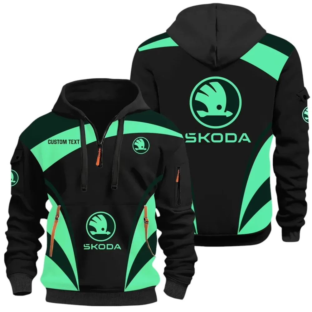 Practical Hatchback Hoodie Half Zip x Sweatpants Set, All-Season Car Enthusiast Tracksuit CAR514100925122 - Image 2
