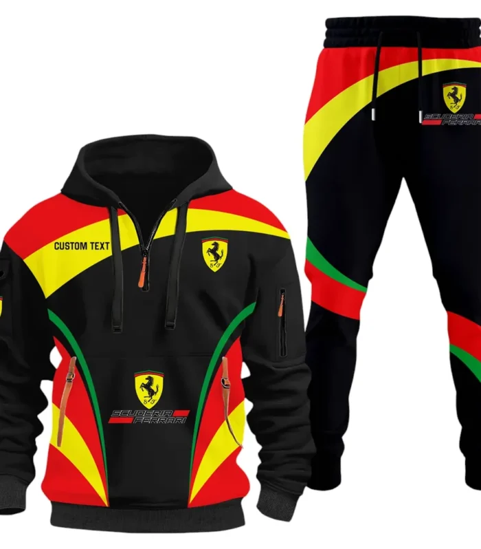 Racing Legend Hoodie Half Zip x Sweatpants Set, Custom Motorcycle Hoodie Set CAR514100925123