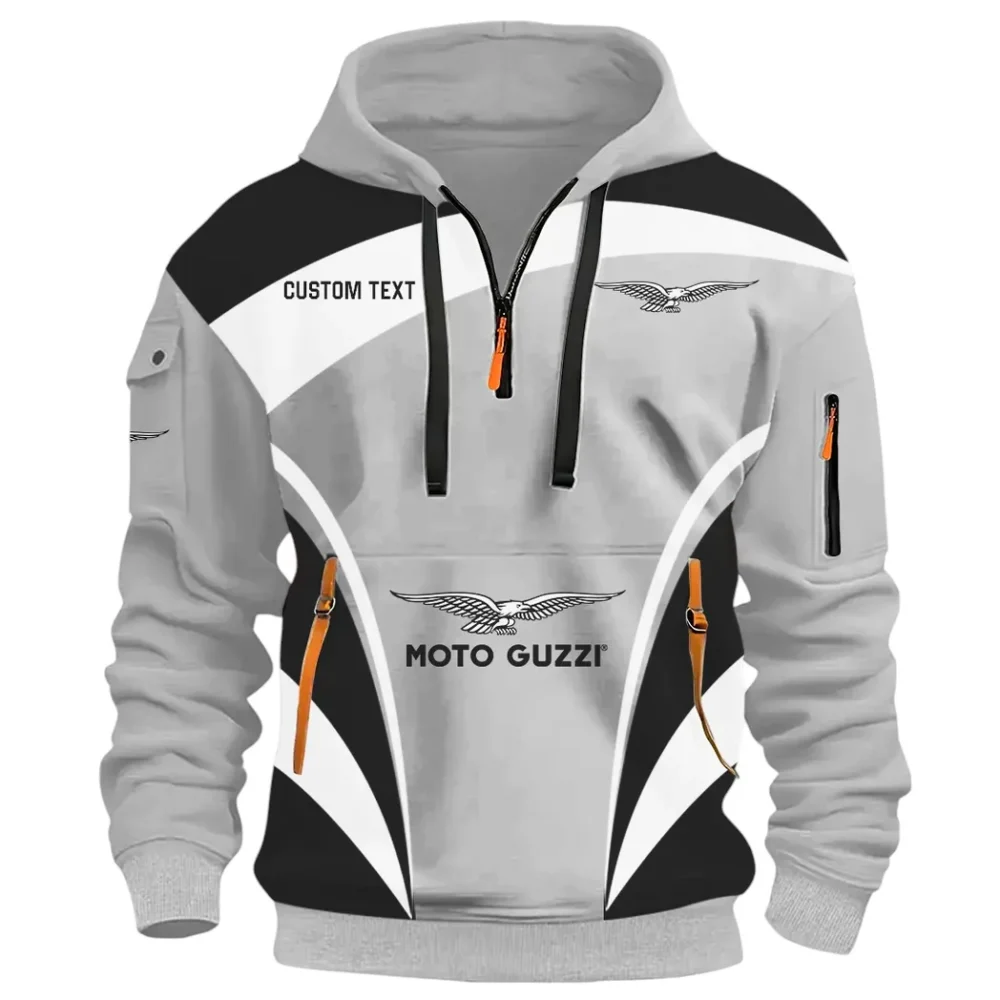 Historic Motorcycle Brand Hoodie Half Zip 3D Print, Rugged Casual Hoodie CAR514100925125 - Image 2