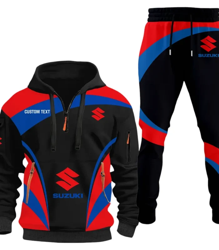 Racing Motor Hoodie Half Zip x Sweatpants Set, Engineered Driver's Hoodie Outfit CAR514100925127
