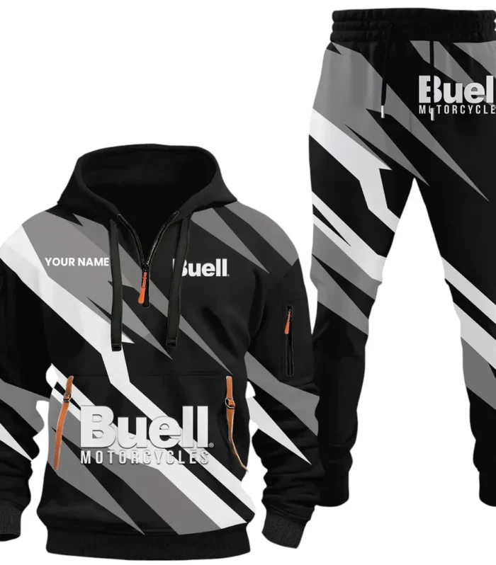 Street Racer Hoodie Half Zip x Sweatpants Set, Garage Life 3D Hoodie Set CAR514100925128