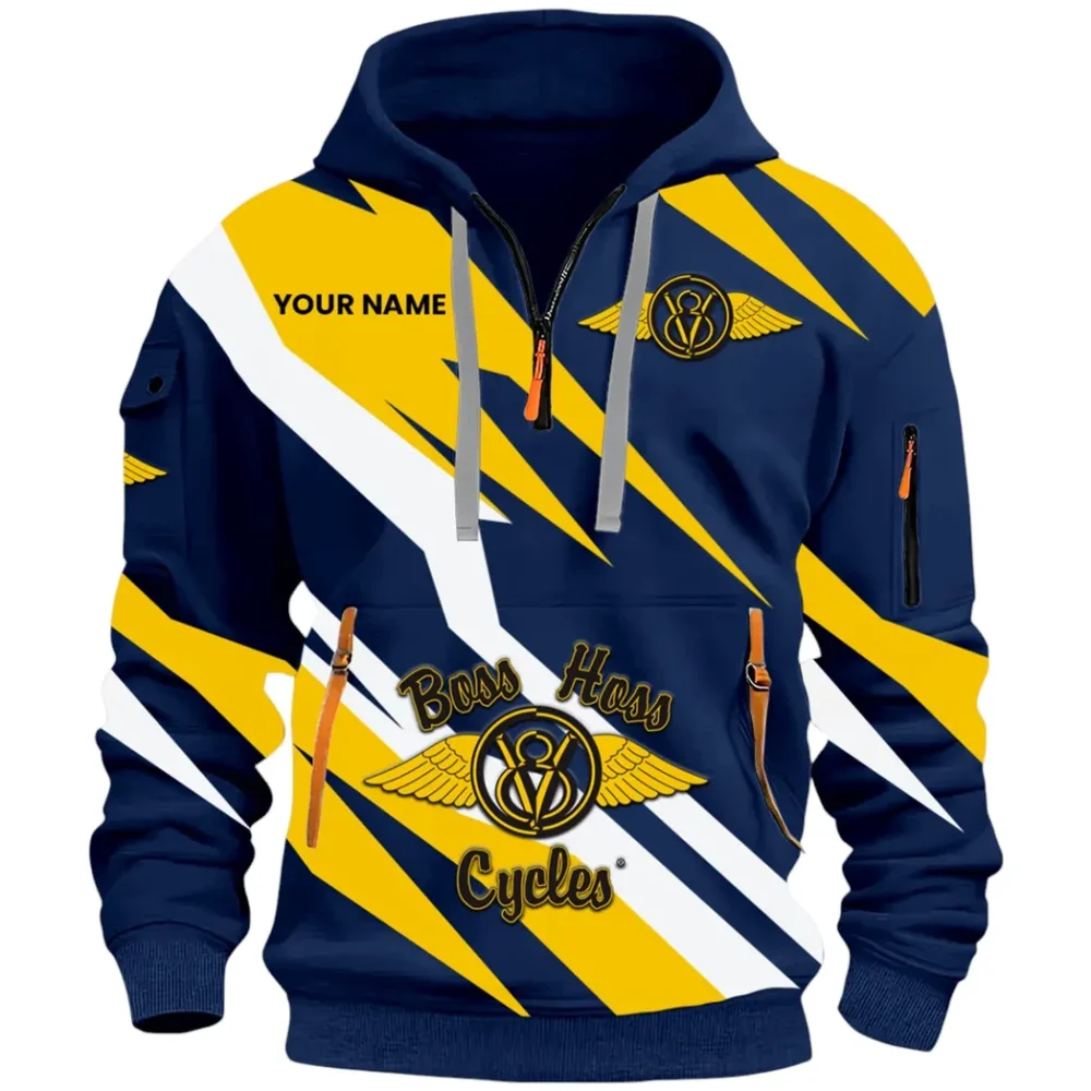 Touring Chopper Hoodie Half Zip 3D Print, Comfortable Urban Hoodie CAR514100925129 - Image 2