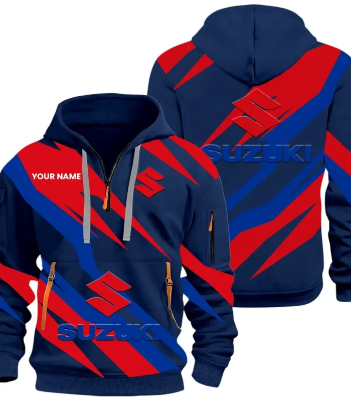 Racing Motor Hoodie Half Zip 3D Print, Everyday Casual Hoodie CAR514100925130