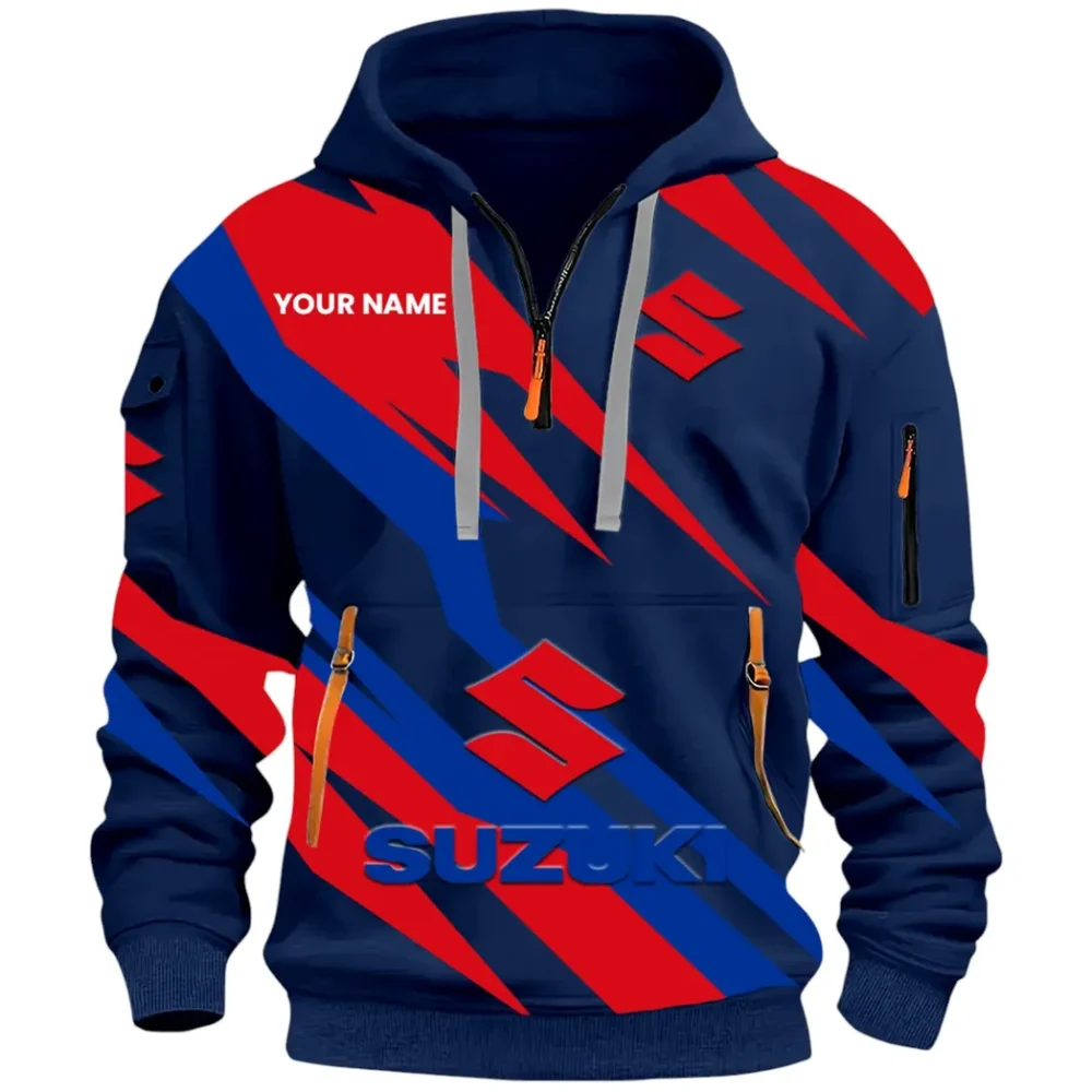 Racing Motor Hoodie Half Zip 3D Print, Everyday Casual Hoodie CAR514100925130 - Image 2