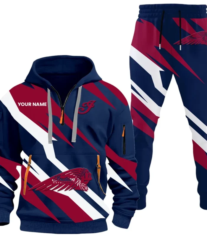 Motorbike Hoodie Half Zip x Sweatpants Set, Road Warrior 3D Outfit Set CAR514100925132