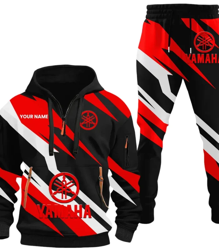 Racing Motor Hoodie Half Zip x Sweatpants Set, Ride-Inspired Half-Zip Hoodie Set CAR514100925133