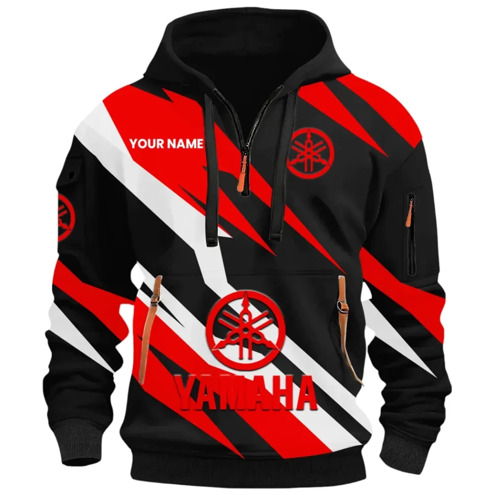 Racing Motor Hoodie Half Zip 3D Print, Sporty & Casual Everyday Wear Hoodie CAR514100925133 - Image 2
