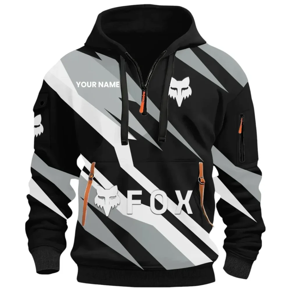 Racing Car Hoodie Half Zip 3D Print, Urban Style & Relaxed Fit Hoodie CAR514100925134 - Image 2
