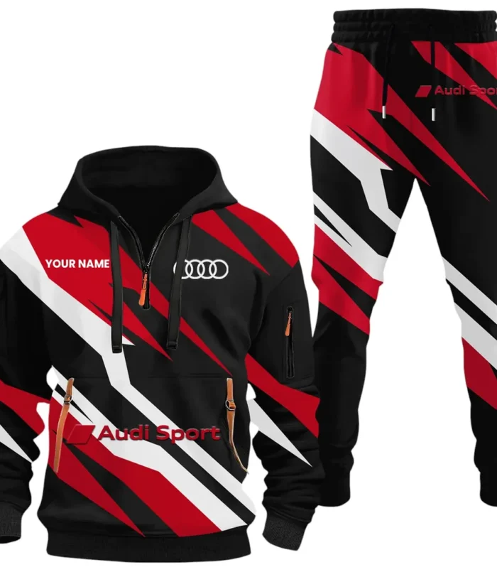 Garage Spirit Hoodie Half Zip x Sweatpants Set, Custom Motorcycle Hoodie Set CAR514100925137