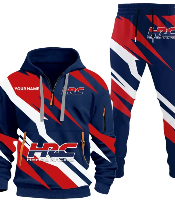 Racing Car Hoodie Half Zip x Sweatpants Set, Road-Ready Hoodie and Jogger Set CAR514100925138