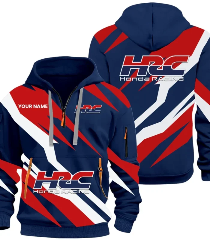 Racing Car Hoodie Half Zip 3D Print, Sporty Urban Look Hoodie CAR514100925138