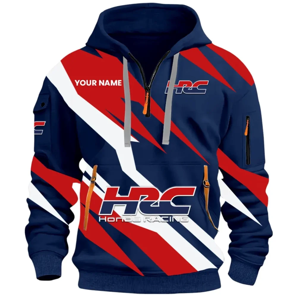 Racing Car Hoodie Half Zip 3D Print, Sporty Urban Look Hoodie CAR514100925138 - Image 2