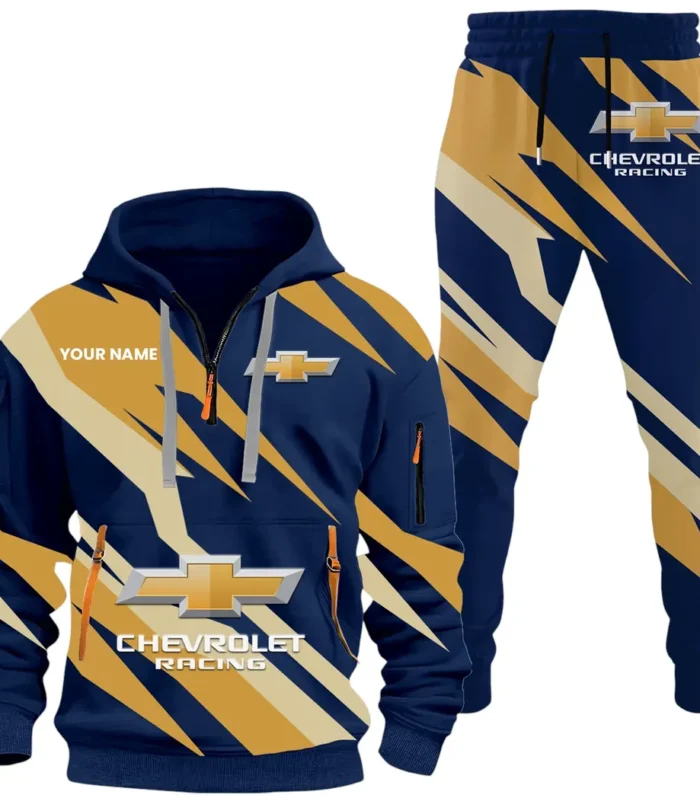 Classic Roadster Hoodie Half Zip x Sweatpants Set, 3D Car Culture Hoodie Set CAR514100925141