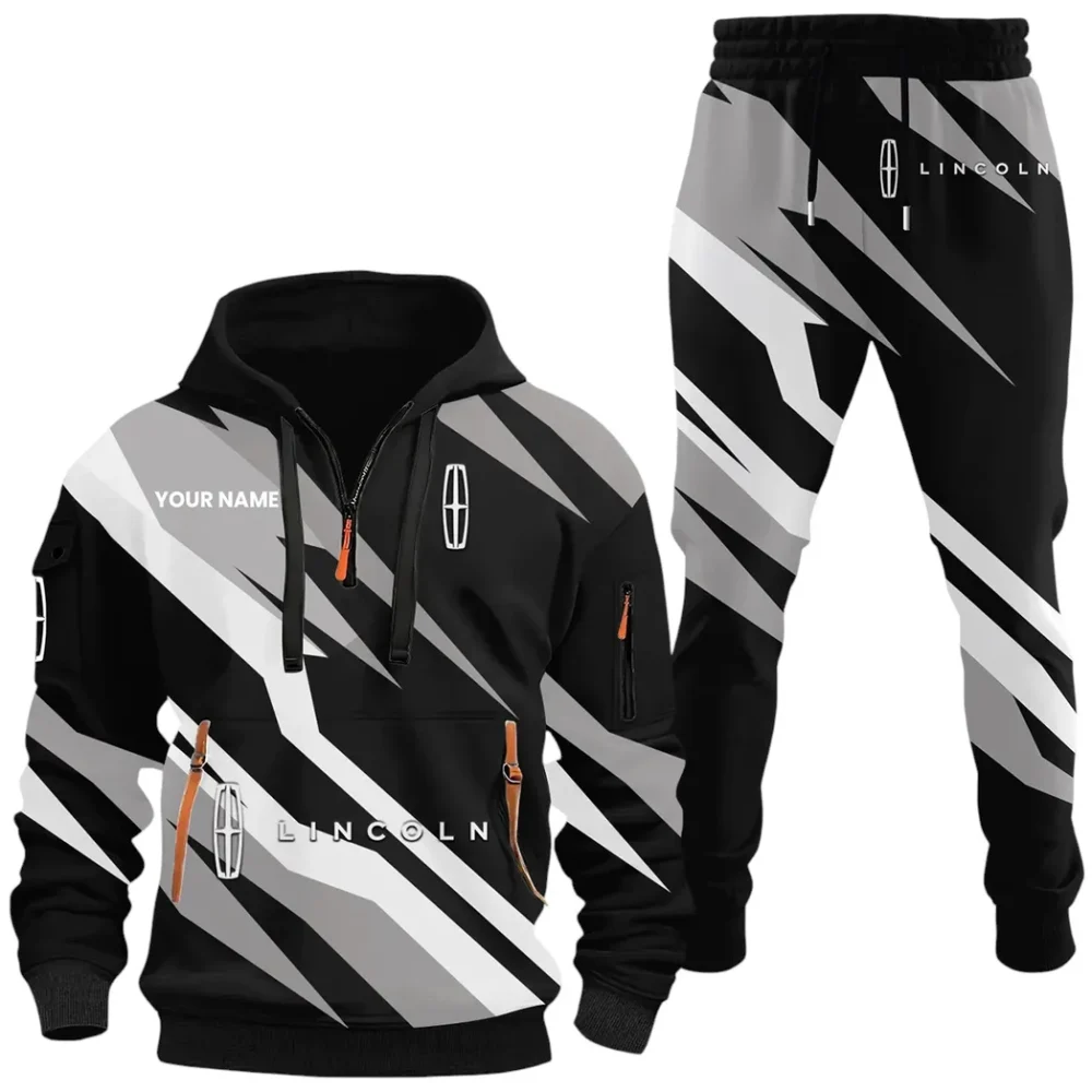 Upscale Vehicle Hoodie Half Zip x Sweatpants Set, 3D Printed Driver's Outfit CAR514100925142