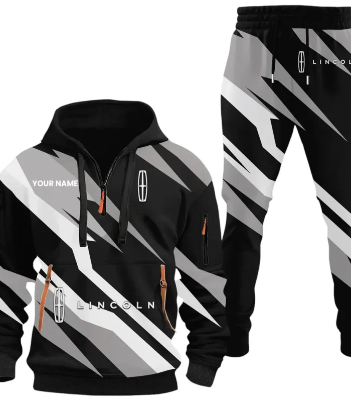 Upscale Vehicle Hoodie Half Zip x Sweatpants Set, 3D Printed Driver's Outfit CAR514100925142