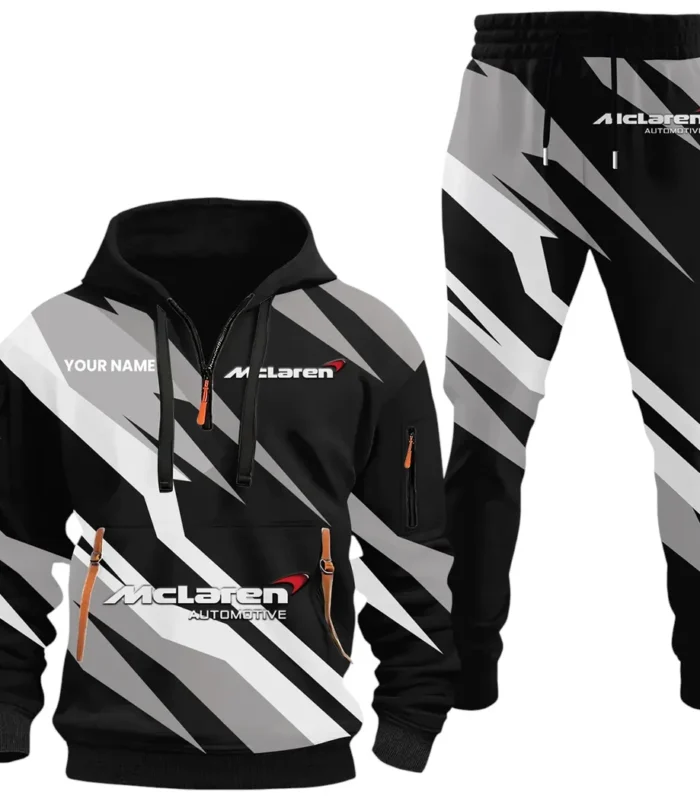 Speed Legend Hoodie Half Zip x Sweatpants Set, Bold Automotive 3D Hoodie Set CAR514100925143
