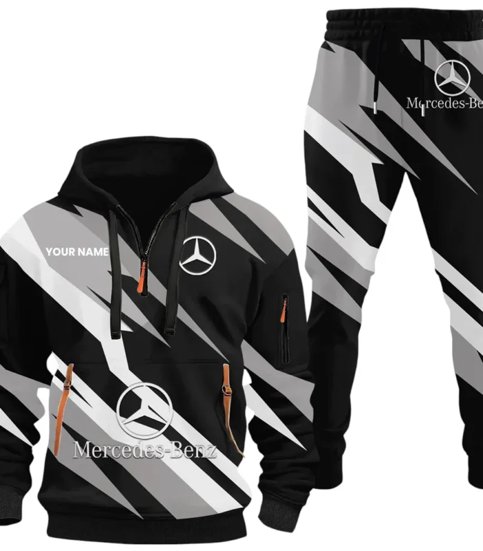 Business-Class Auto Hoodie Half Zip x Sweatpants Set, Garage Life 3D Hoodie Set CAR514100925144