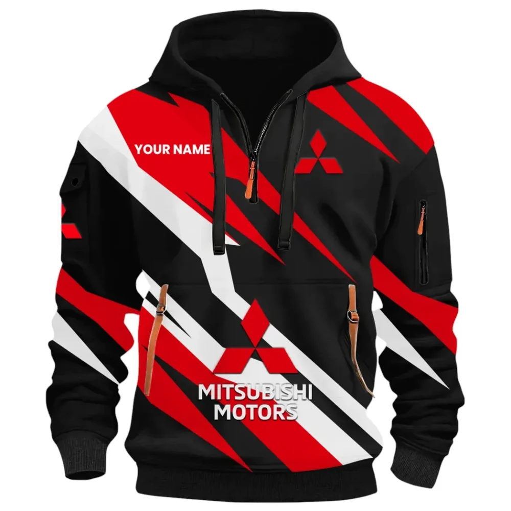 Urban Compact Hoodie Half Zip 3D Print, Sporty & Street-Ready Hoodie CAR514100925145 - Image 2