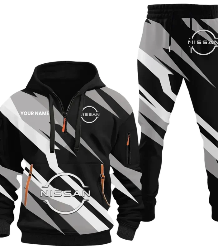 Electric Vehicle Hoodie Half Zip x Sweatpants Set, Bold Automotive 3D Hoodie Set CAR514100925147