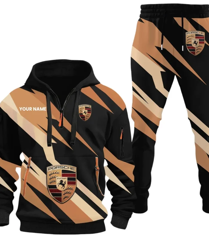 High-Speed Roadster Hoodie Half Zip x Sweatpants Set, Street-Ready Automotive Tracksuit CAR514100925151