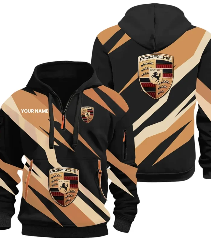 High-Speed Roadster Hoodie Half Zip 3D Print, Sporty Urban Comfort Hoodie CAR514100925151