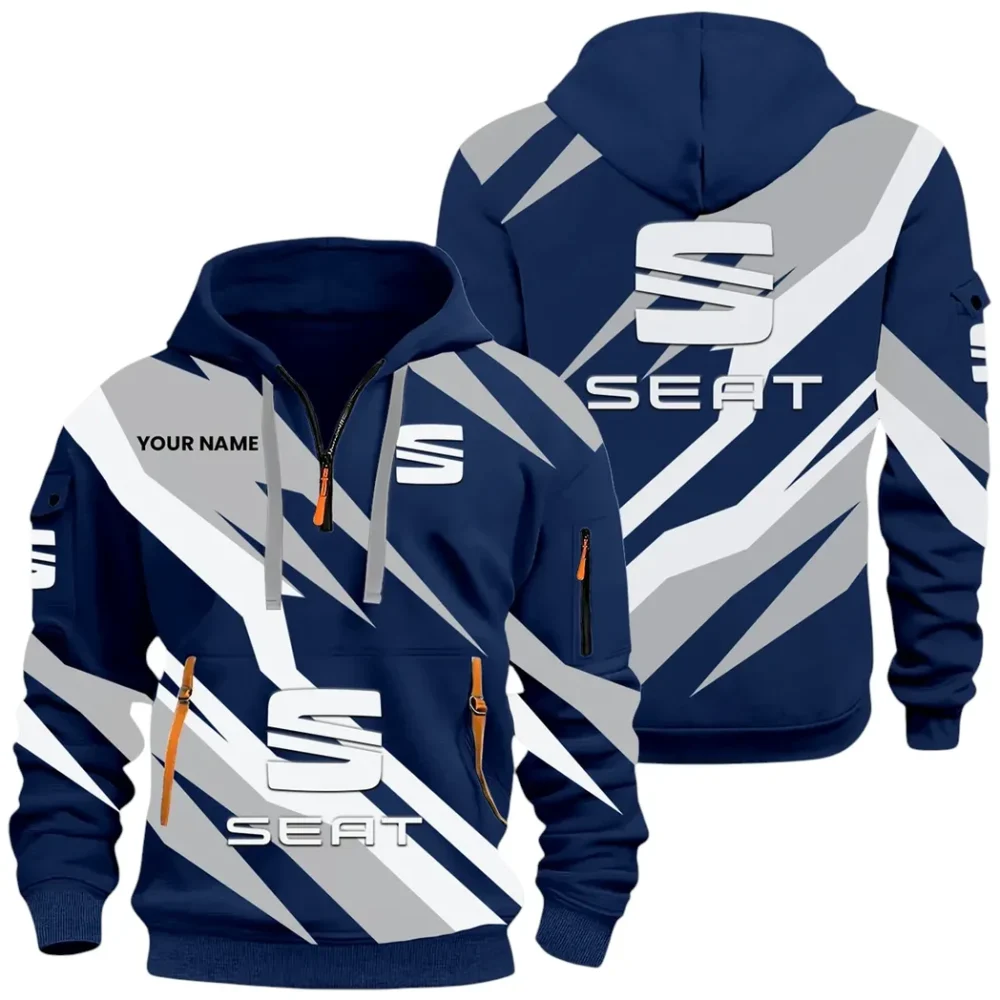 Affordable Sedan Hoodie Half Zip 3D Print, Rugged Casual Fit Hoodie CAR514100925152 - Image 2