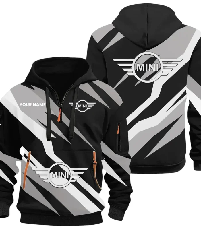 Chic Commuter Hoodie Half Zip 3D Print, Streetwear Casual Look Outfit CAR514100925154
