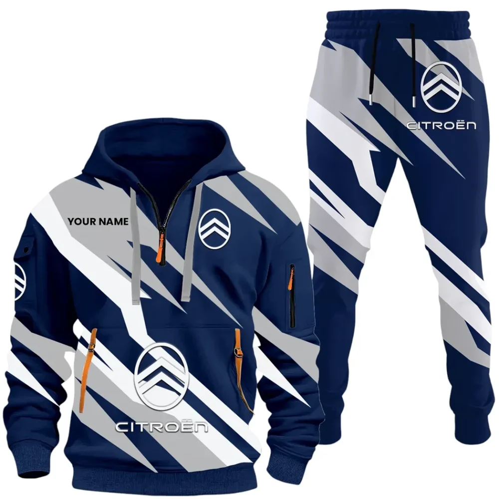 Efficient Vehicle Hoodie Half Zip x Sweatpants Set, Road Warrior 3D Outfit Set CAR514100925157