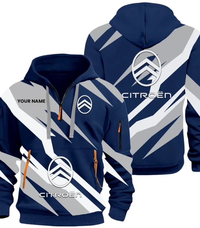Efficient Vehicle Hoodie Half Zip 3D Print, Sporty Everyday Wear Hoodie CAR514100925157