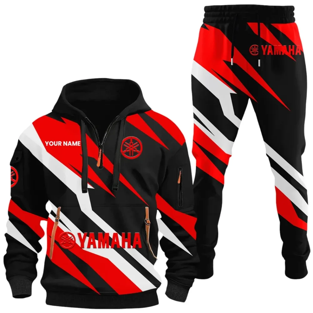 Dual-Sport Bike Hoodie Half Zip x Sweatpants Set, Bold Automotive 3D Hoodie Set CAR514100925158