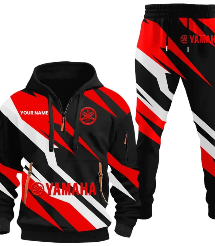 Dual-Sport Bike Hoodie Half Zip x Sweatpants Set, Bold Automotive 3D Hoodie Set CAR514100925158