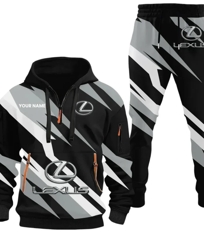 Premium Crossover Hoodie Half Zip x Sweatpants Set, All-Season Car Enthusiast Tracksuit CAR514100925159