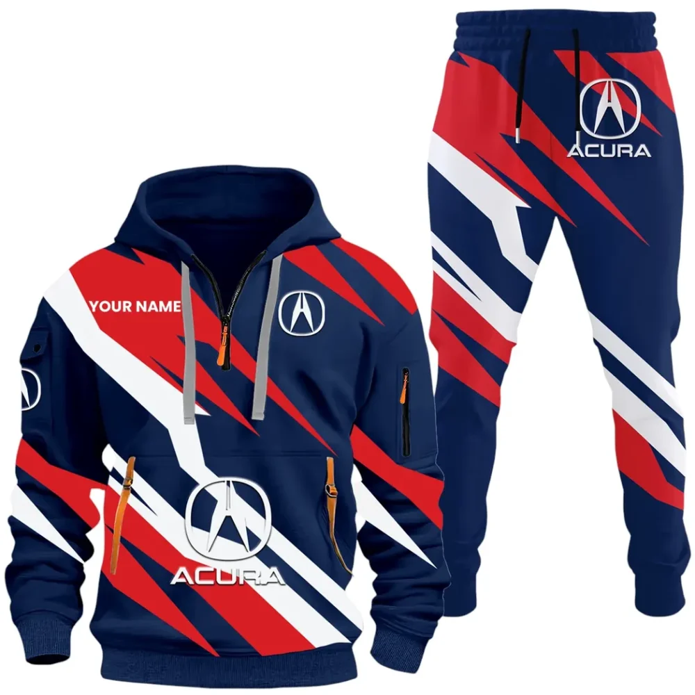 Modern Sports Car Hoodie Half Zip x Sweatpants Set, Bold Automotive 3D Hoodie Set CAR514100925160