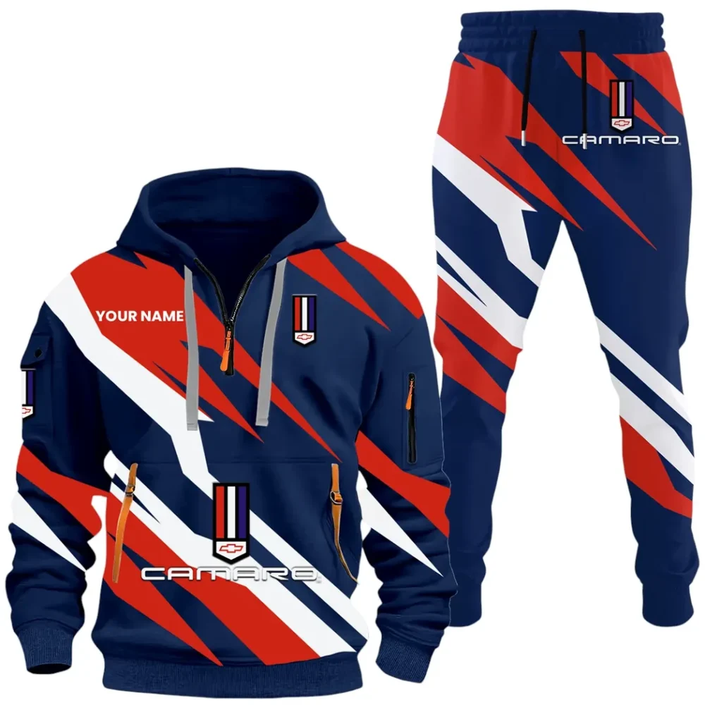 Street Racer Hoodie Half Zip x Sweatpants Set, 3D Car Culture Hoodie Set CAR514100925165
