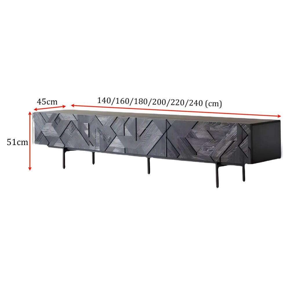 Walnut Axis TV Console - Solid Wood Media Shelf with Modern Form - Image 3