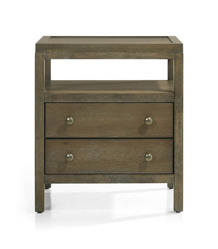 Winston Dual Drawer Wooden Nightstand